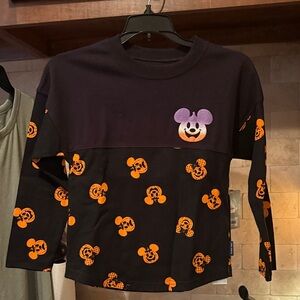 Disney Mickey Mouse Black and Orange Long Sleeve Spirit Jersey